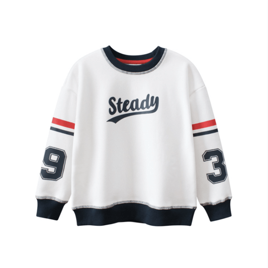 Kid's Preppy Style Sweatshirt Print Pullover Crew Neck Long Sleeve Top