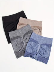 4pcs High Waist Seamless Yoga Shorts
