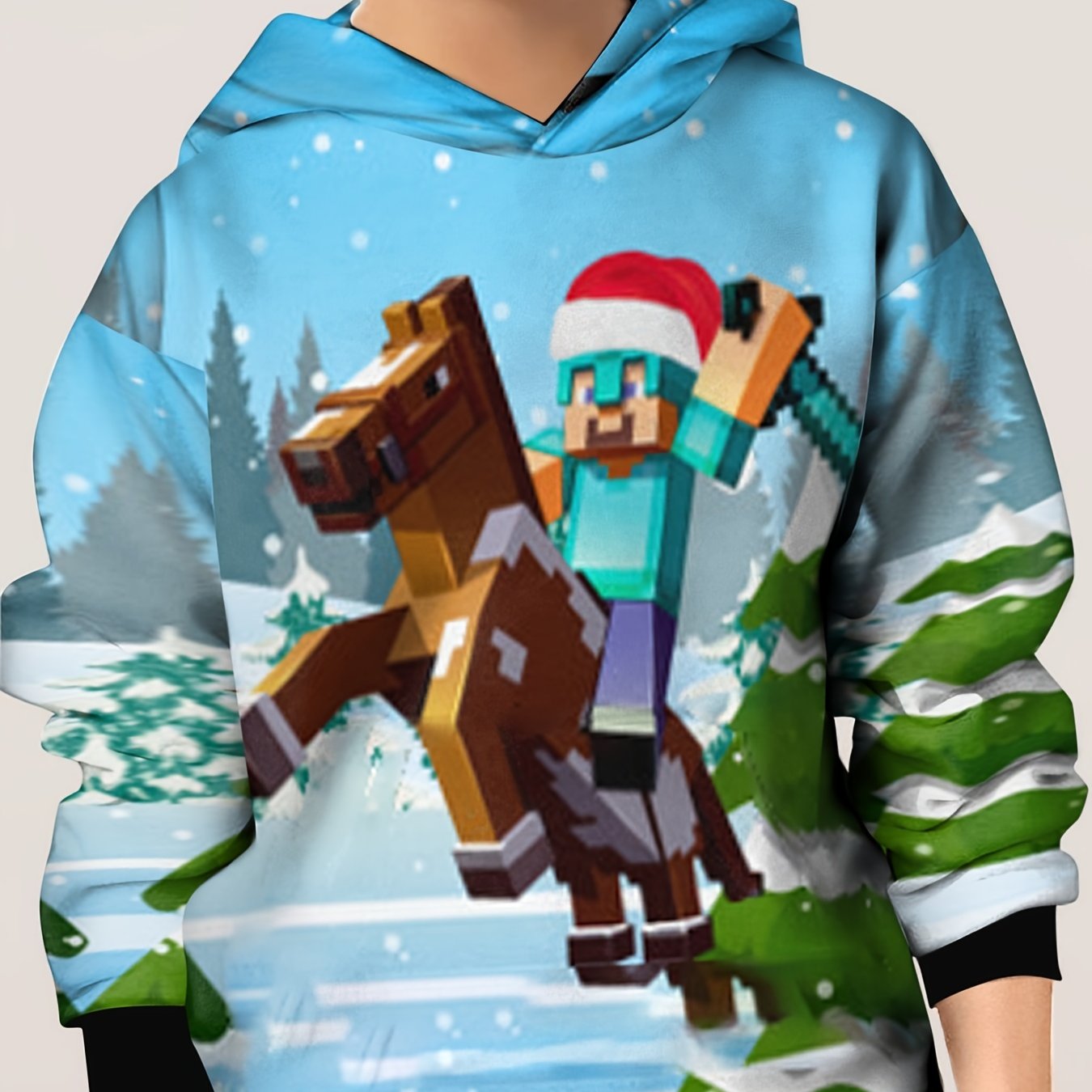 Christmas Knight Print Kid's Hoodie Unisex Pullover Hooded Top