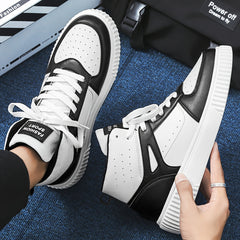 Men's High Top Street Style Skate Shoes Non Slip Lace Up Sneakers