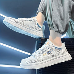 Men's Lace up Sneakers Skate Shoes Graphic Breathable Shoes