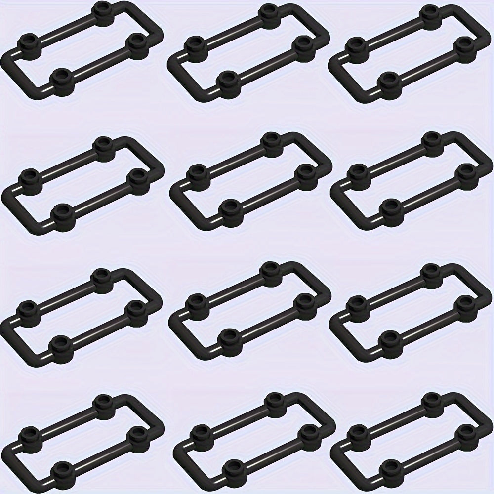 12pcs Building Blocks Set 4 Stud Fence Railings 1x6x3 ABS Plastic Mixed Colors