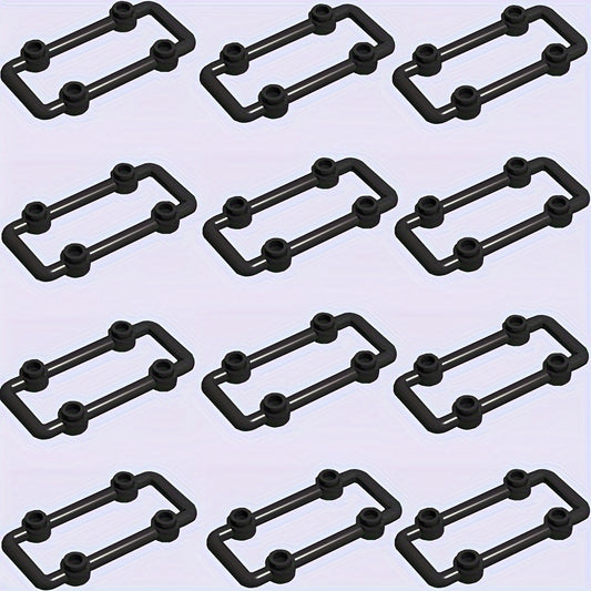 12pcs Building Blocks Set 4 Stud Fence Railings 1x6x3 ABS Plastic Mixed Colors