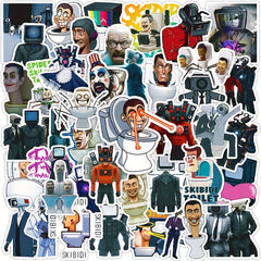 50pcs Toilet Man And Monitor Doodle Stickers - DIY Creative Toys