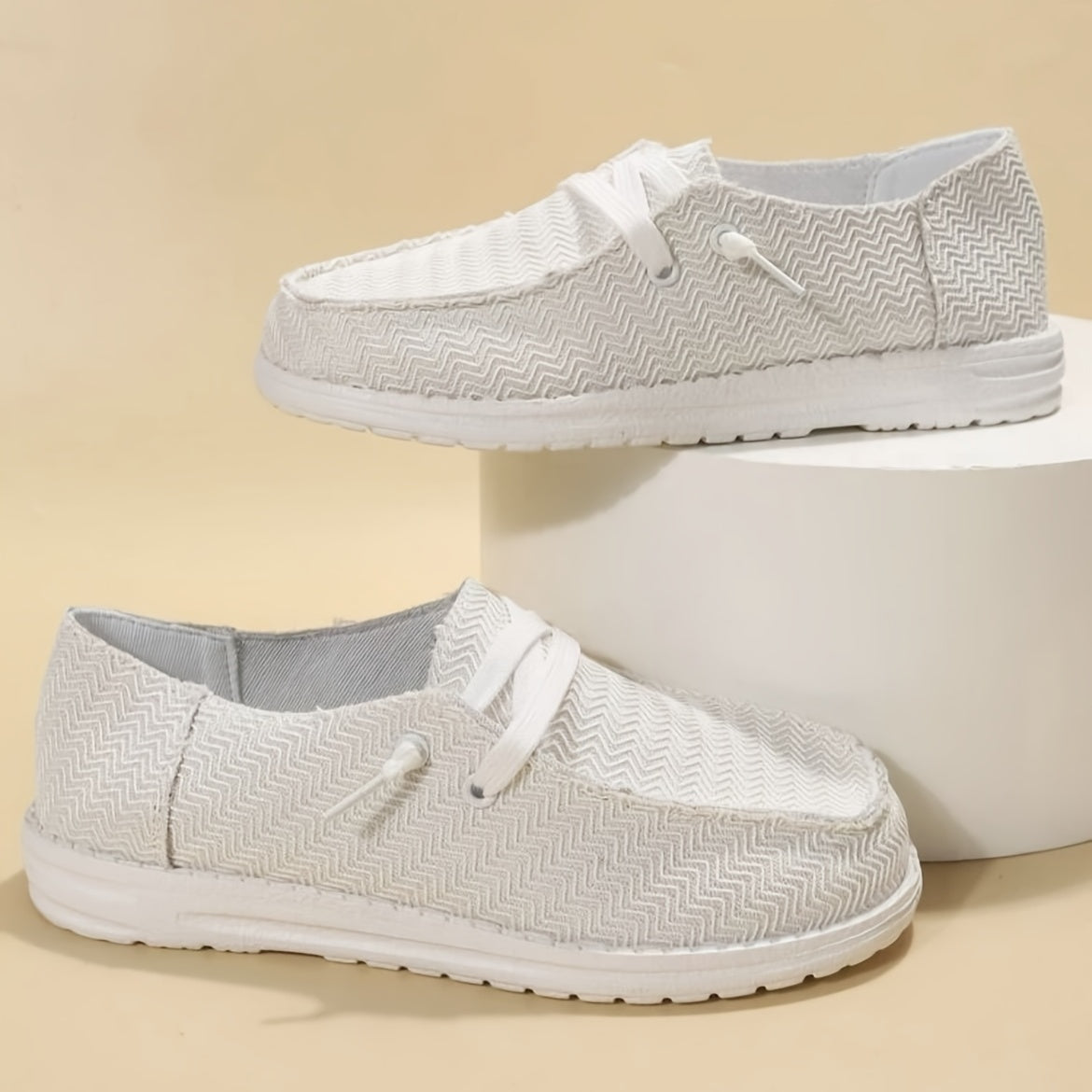 Women's Stripe Loafers Lace Up Casual Outdoor Shoes Lightweight Sneakers