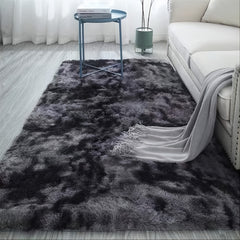 Soft Shaggy Tie Dyed Plush Area Rug for Living Room
