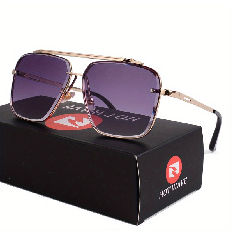 Classic Gradient Lens Men's Square Frame Sunglasses UV Protection