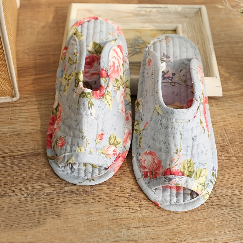 Women's Soft Sole Flat Slippers Open Toe Anti slip Washable Slides