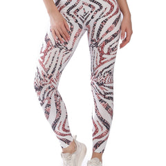 Striped Snake Print High Waist Skinny Leggings High Stretch
