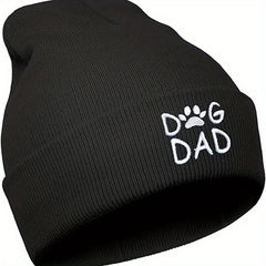 DOG DAD Embroidered Knit Woolen Hat Coldproof