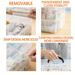 Translucent 3 Layer Stackable Storage Box 30 Compartments Dust Proof