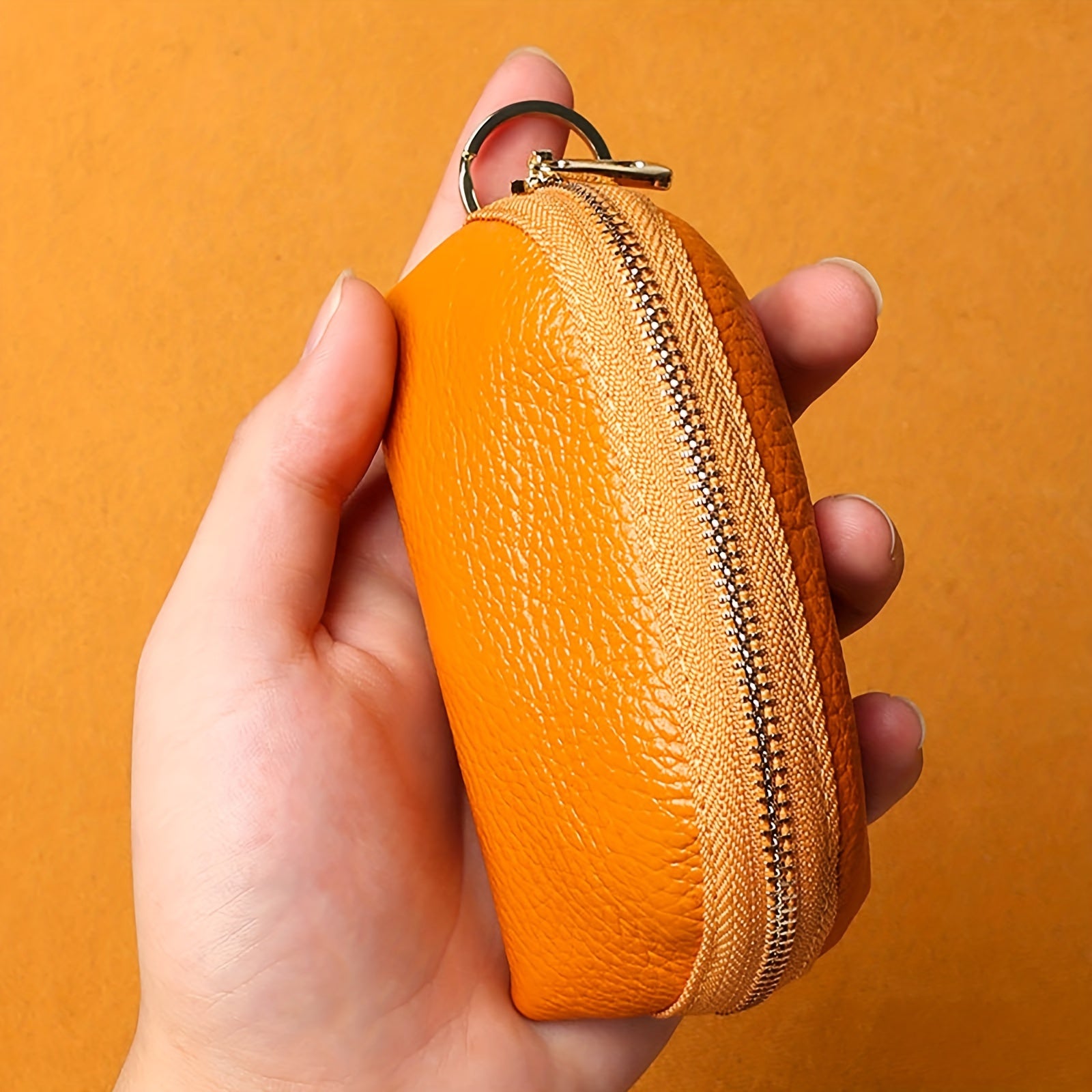Leather Keychain Coin Purse Wallet Mini Access Card Holder