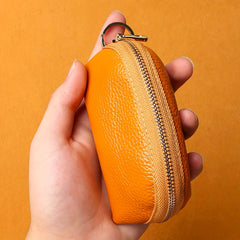 Leather Keychain Coin Purse Wallet Mini Access Card Holder