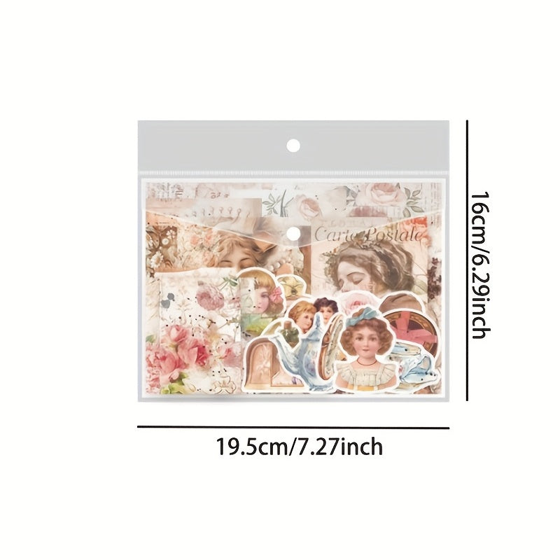 100 Sheets Vintage Literary Characters Scrapbooking Supplies Set