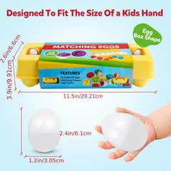 12PCS Dinosaur Shape & Egg Recognition Sorter Puzzle Sensory Toys