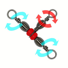 15pcs T-shaped Fishing Swivels 3-way Connector Ball Bearing Swivels