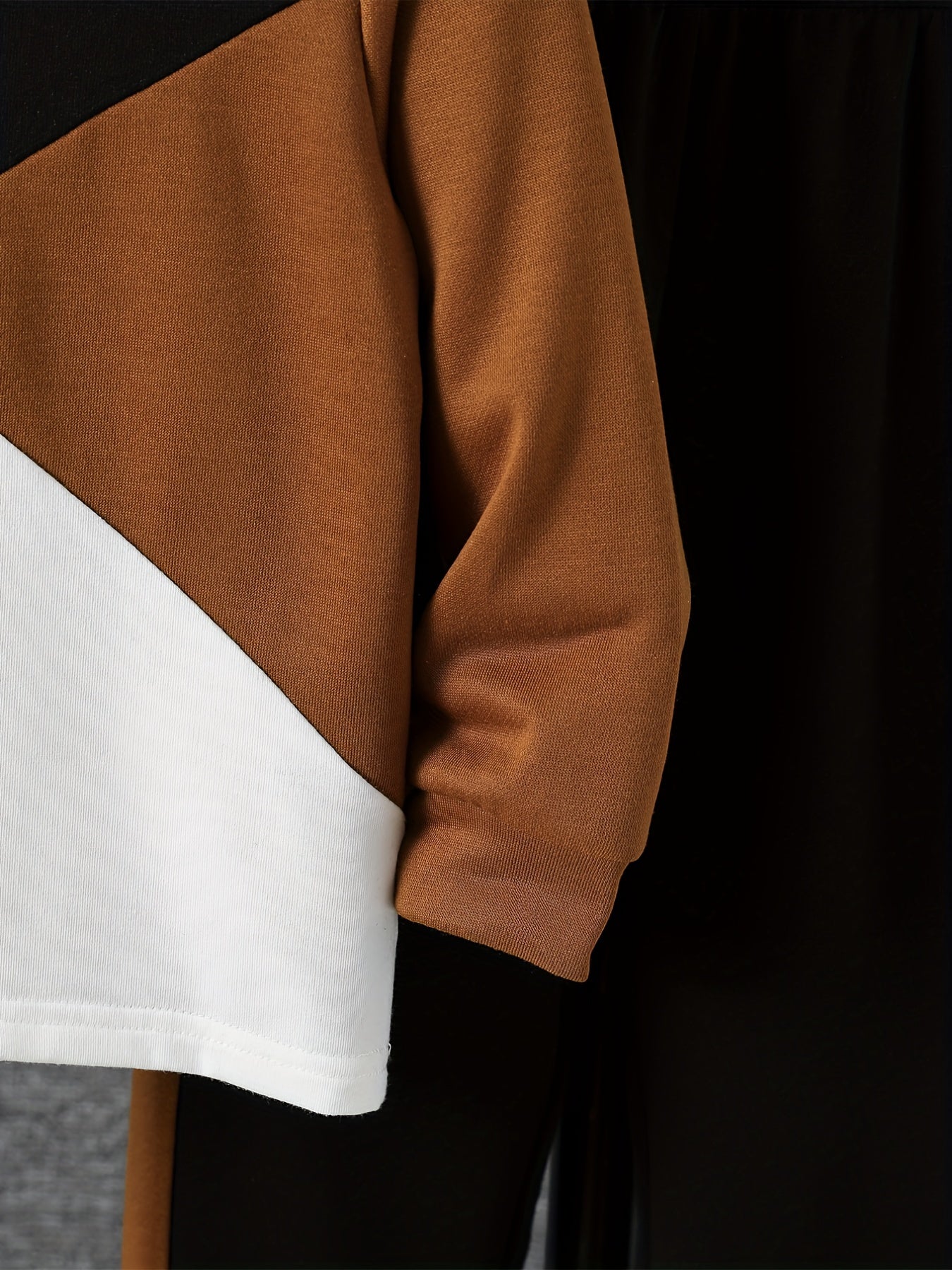 Boy's 2pcs Clash Sweatshirt & Sweatpants Set for Spring Fall