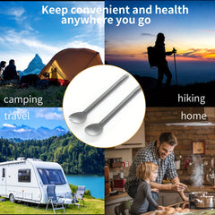 Titanium Long Handle Spork Set for Camping Picnic Hiking