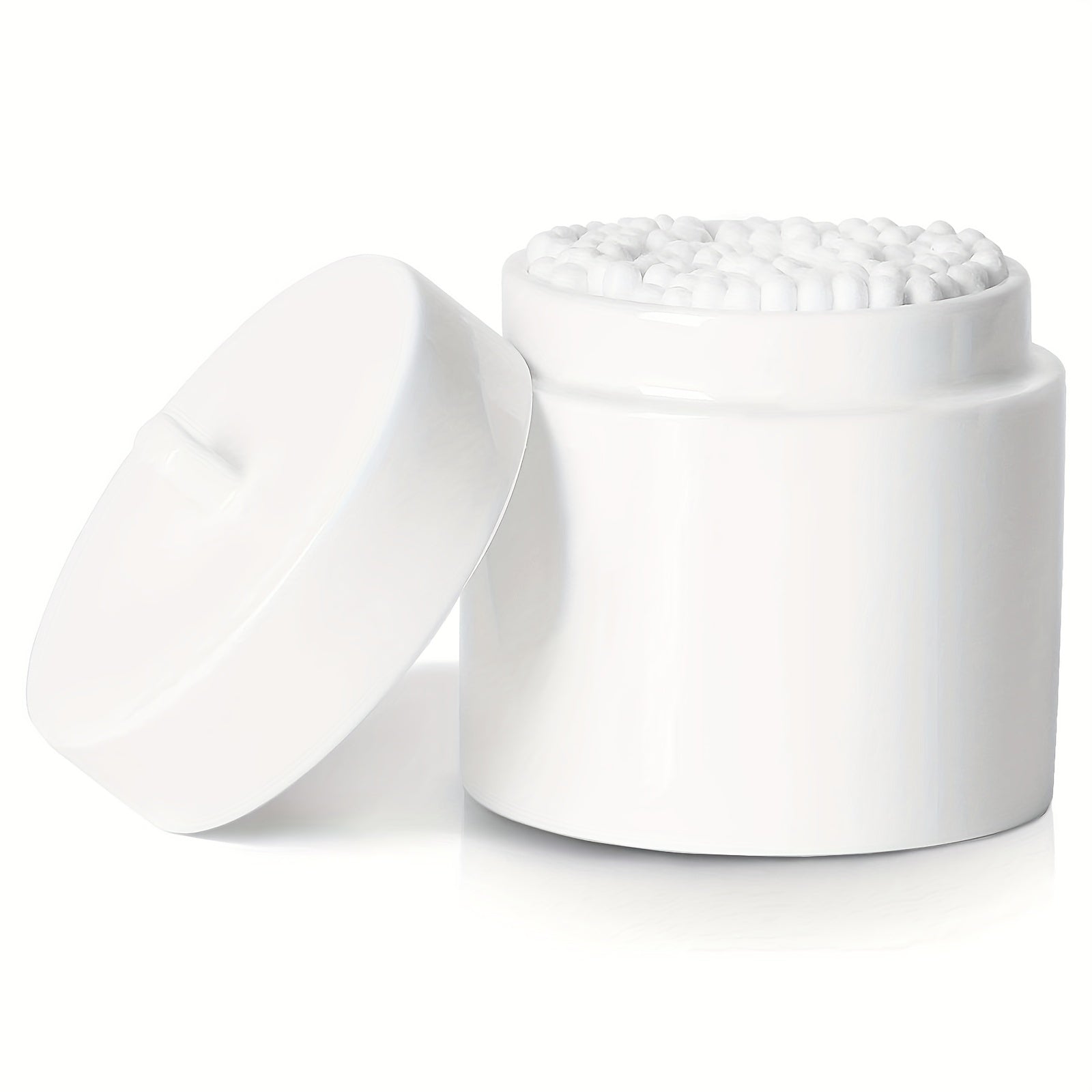 Ceramic Cotton Swabs Holder Organizer with Lid