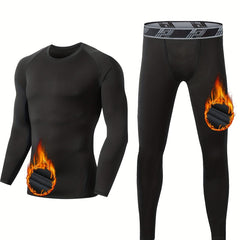Men's Fleece Lined Thermal Underwear Set for Cold Weather