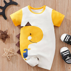 Cartoon Dinosaur Printed Romper for Newborn Baby Boys Girls