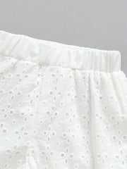 Toddler Girls Flowers Lace Trim Cotton Shorts Kids Summer Clothes