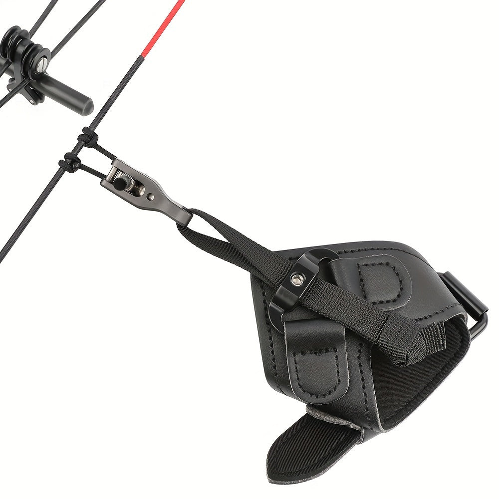 Adjustable Archery Compound Bow Release Aid Trigger w/ Buckle Strap