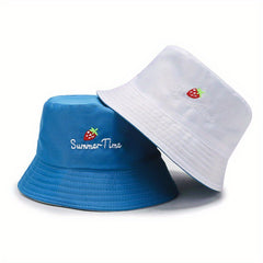 Daisy Print Fisherman Hat Reversible Sunscreen Basin Cap Lightweight Bucket Hats