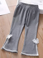 Girls' Split Edge Bell Bottom Pants for Spring and Autumn