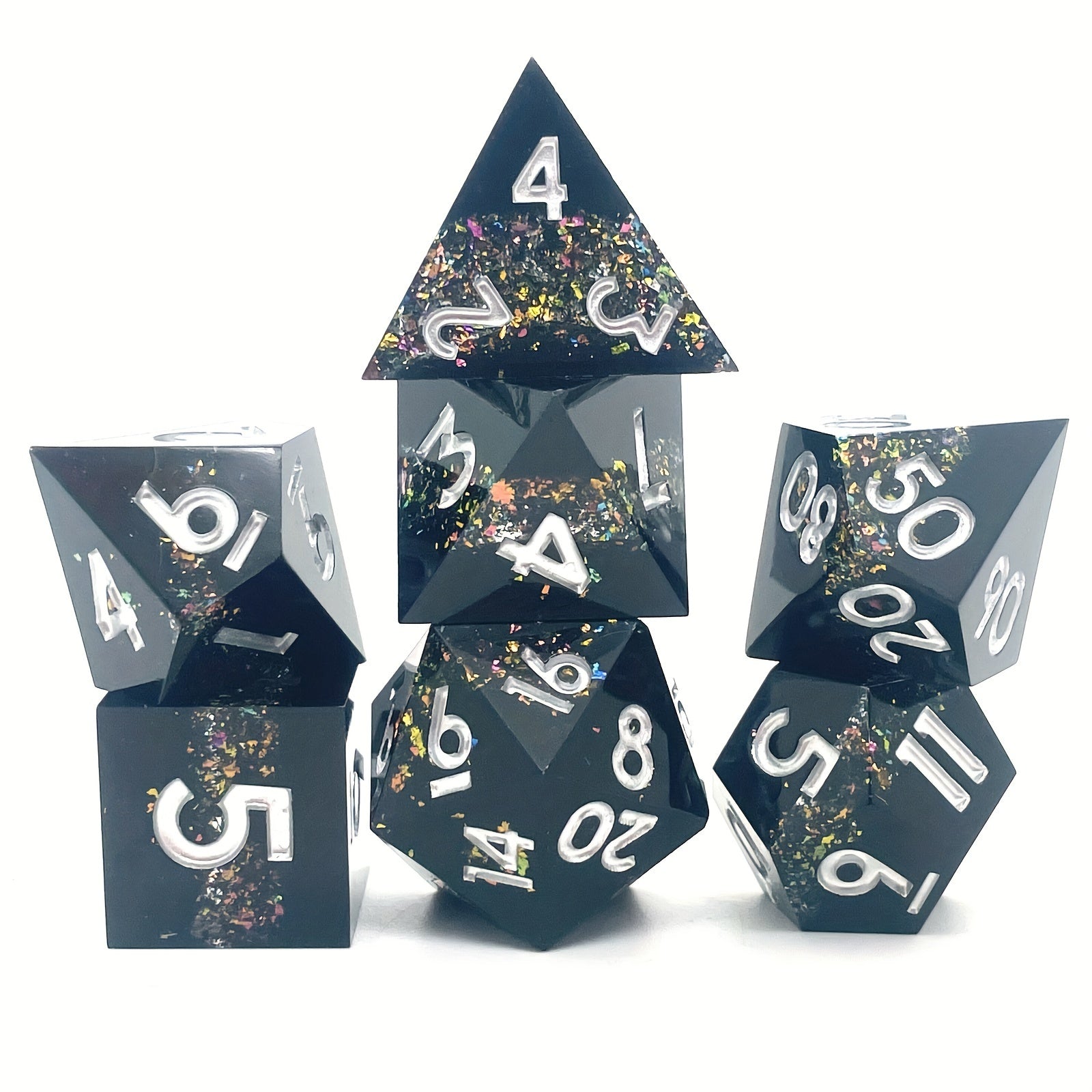 7pcs Digital Colorful Dice Game Accessories