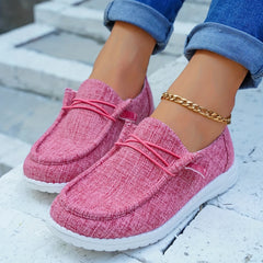 Women's Lightweight Canvas Shoes Lace Up Low Top Comfortable Outdoor Shoes