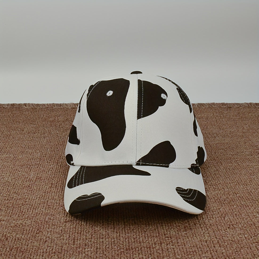 Unisex Cow Embroidery Baseball Cap Sunshade Adjustable Outdoor Sport Hat