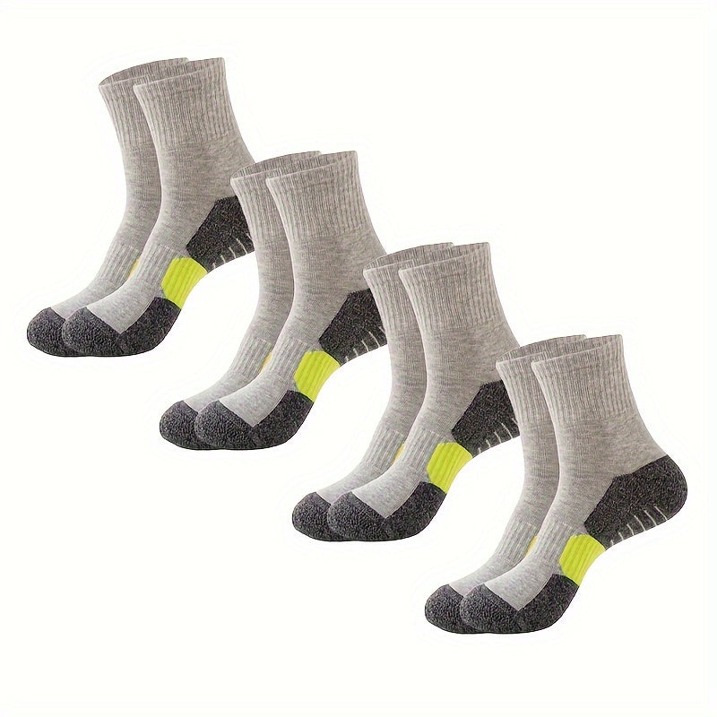 Men's Mid Crew Sport Socks 4 Pairs Basketball Cotton Blend