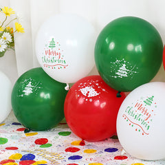 15pcs Christmas 12 inch Latex Balloons Red Bell Green Tree Merry Christmas