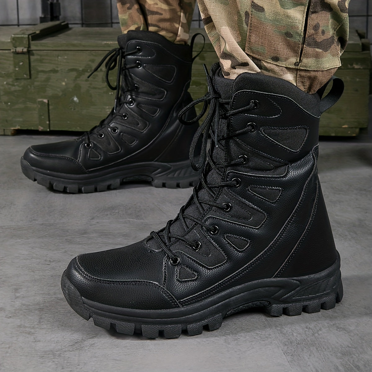 Boy's Waterproof High Top Tactical Work Boots