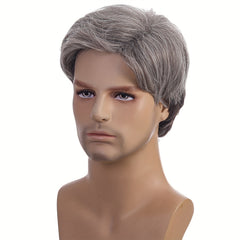 Men's Silver Gray Short Hair Cosplay Wig