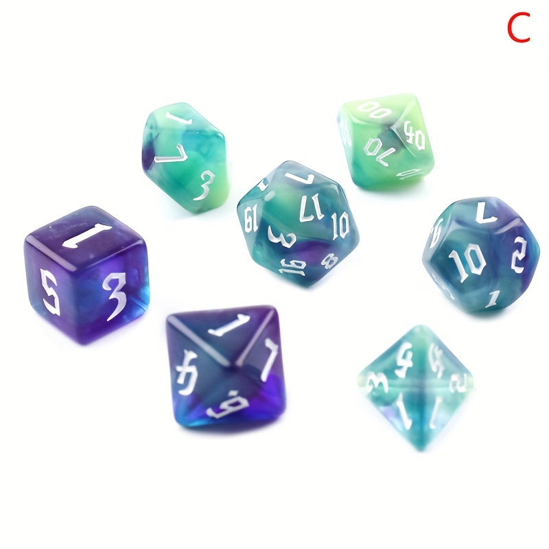 7pcs Four Sided Digital Dice Set for Tabletop Games