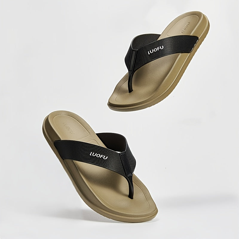 LUOFU Men's Quick Dry Beach Flip-flops in Khaki