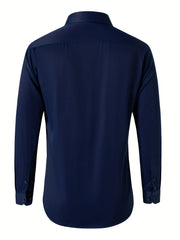 Men's Button Up Shirt with Chest Pocket - Spring/Fall Businesswear