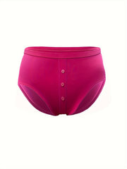 Seamless Comfort Full Brief Panty with Button Detail