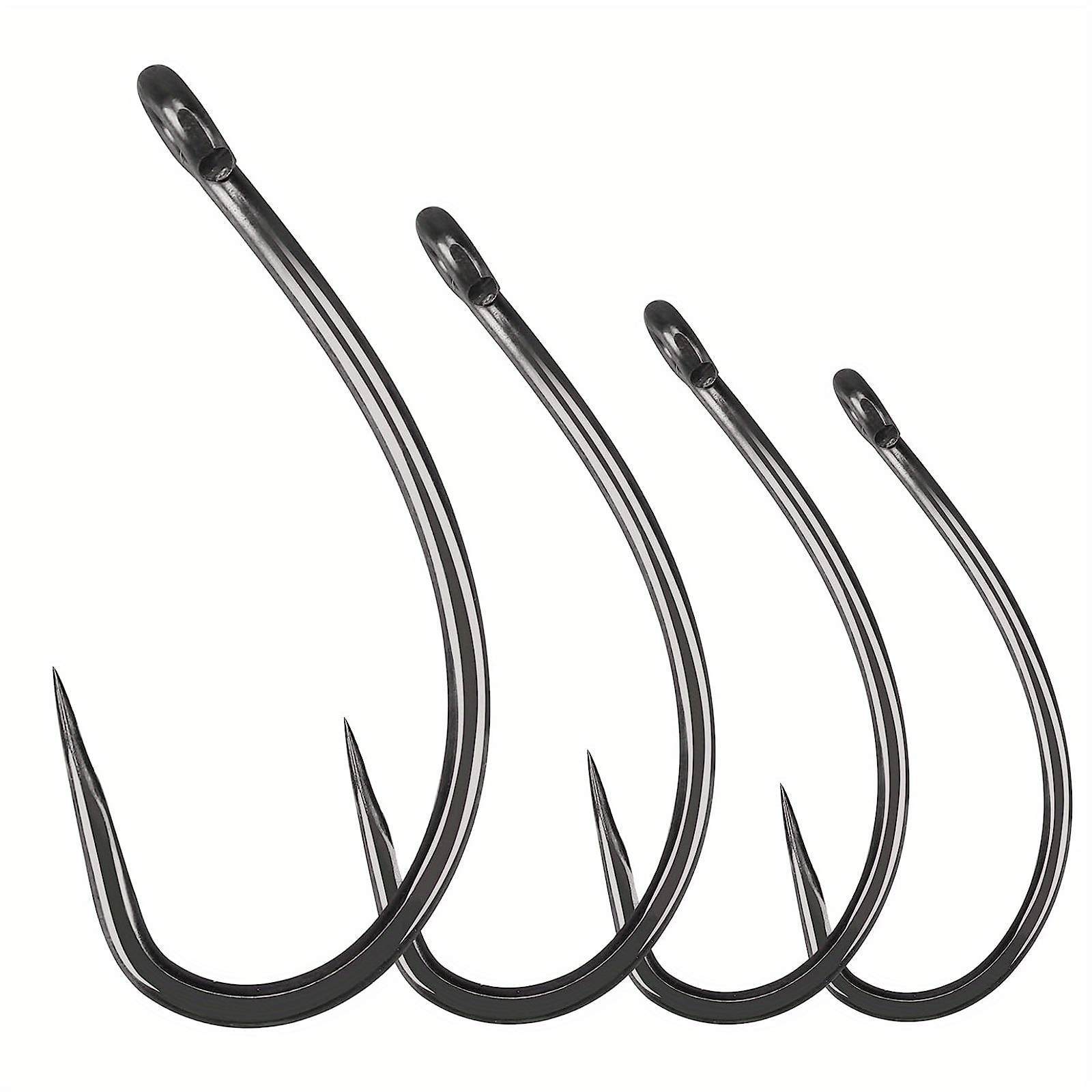 50 Rustproof Steel Fishing Rig Hooks Barbless Barb Fishing Tackle