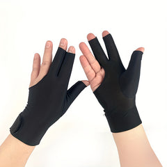Breathable 3 Finger Snooker Gloves for Billiards - Non Slip