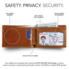 RFID Blocking Men's Credit Card Holder Leather Wallet For Men Money Clip