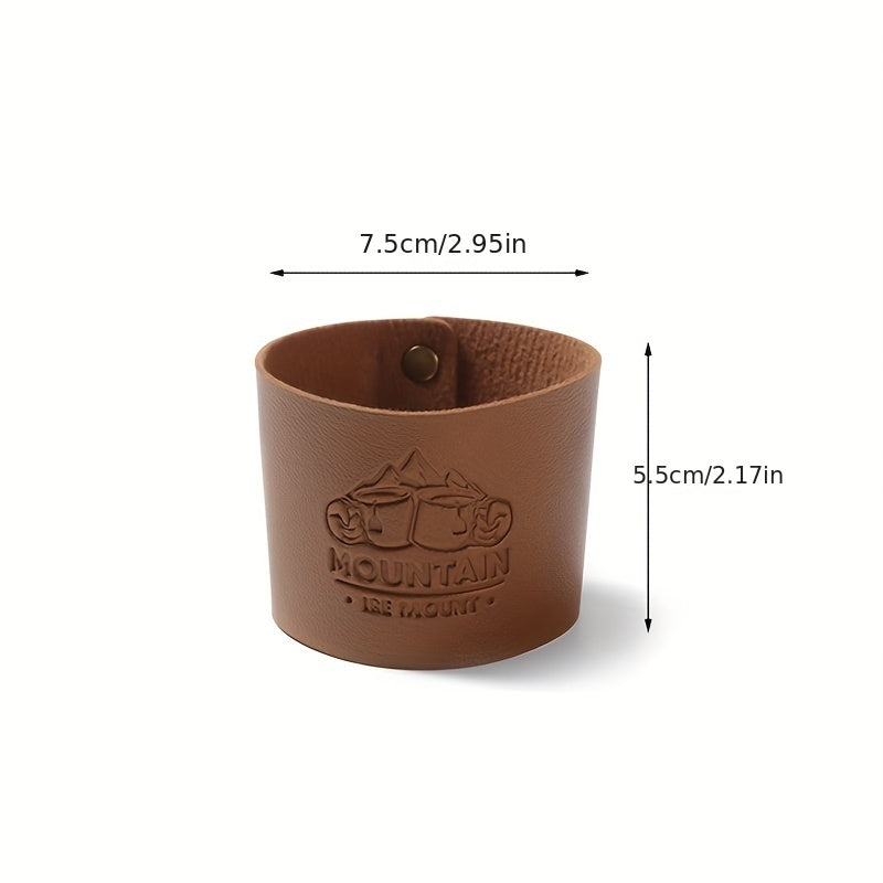 Vintage Printing PU Leather Cup Cover Sleeve Bag