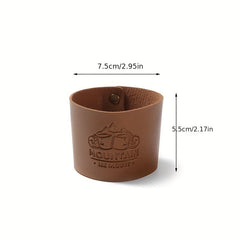Vintage Printing PU Leather Cup Cover Sleeve Bag