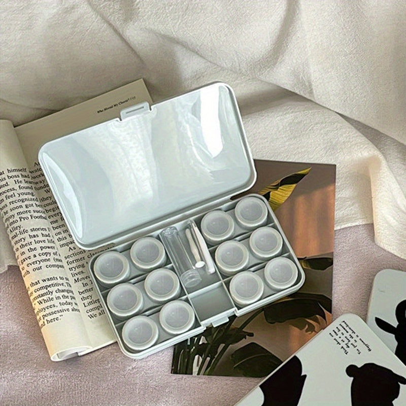 Portable Rabbit Lens Cases with Tweezers & Solution Bottle