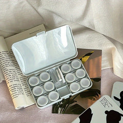 Portable Rabbit Lens Cases with Tweezers & Solution Bottle