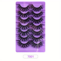 Faux Mink False Eyelashes Thick Curling Extension Makeup 7 Pairs