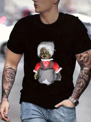Creepy Doll Print Men's Graphic Tee