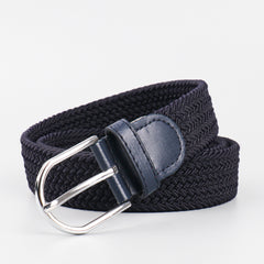 Men's Stretch Woven Braid Belt Canvas Elastic Fabric Woven Stretch Multicolored